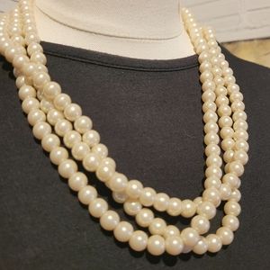 J Crew Triple Strand Pearls